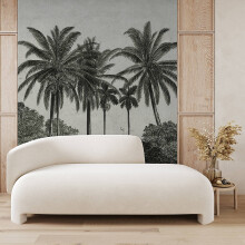 Superfresco Easy Palma Black & White Print To Order 3m x 2.8m Mural | Wallpaper Roll