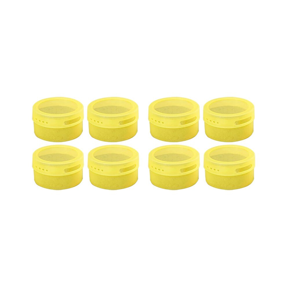 Semoic Magnetic Spice Tins For Magnetic Magnet For Refrigerator,Spice Container Storage Box With Lid Transparent Yellow