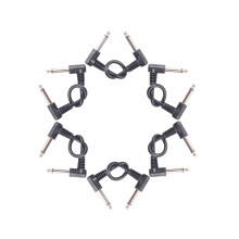 6 piezas de cables de parche para guitarra 16 cm/6 in negro 1/4 in