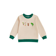 (18-24 Months, Multicolor) Chlapčenská dievčenská mikina s dlhým rukávom a okrúhlym výstrihom, jeseň/jar, s výšivkou zvierat