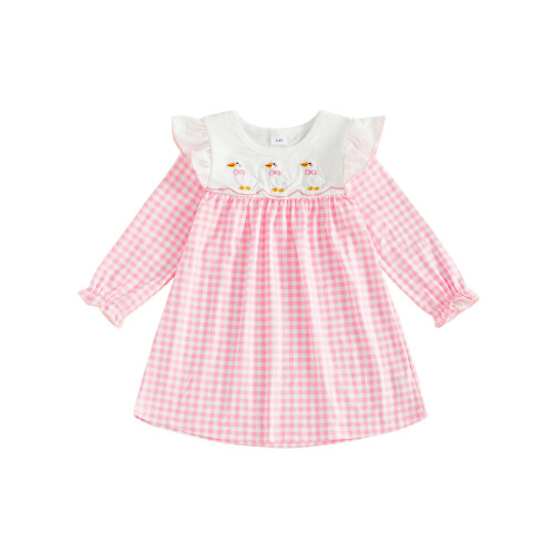(18-24 Months, Pink) Φόρεμα νήπια με καρό σχέδιο.