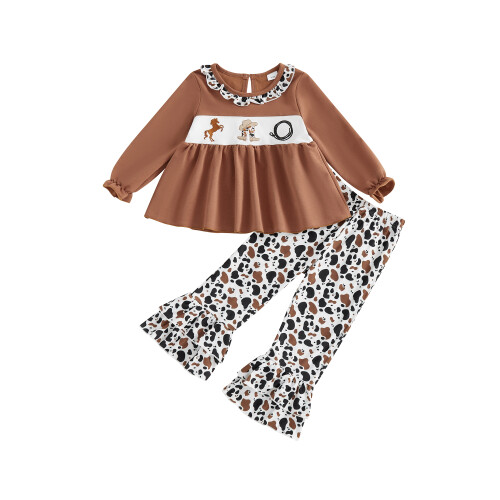 (18-24 Months, Dark Khaki) Σετ παντελονιών 2 φαρδιά γραμμή