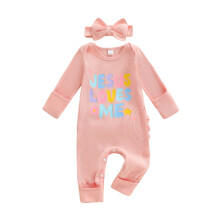 (0-3 Months, Pink) Christliches 2-teiliges Baby-Mädchen-Outfit: passendem Haarreif.