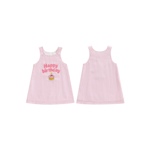 (18-24 Months, Pink) Φόρεμα για γενέθλια τετράγωνο γιακά. 1