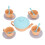 Tea Time Play Kitchen Toy ABS Mini Set with Small Kitchenware for Kids 15
