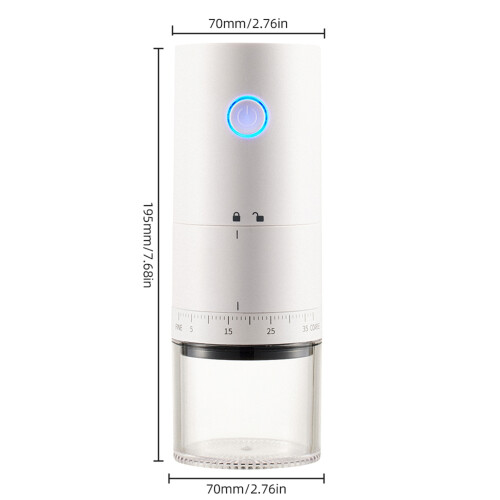 Portable USB Rechargeable Ceramic Burr Coffee Grinder 120ml White 1