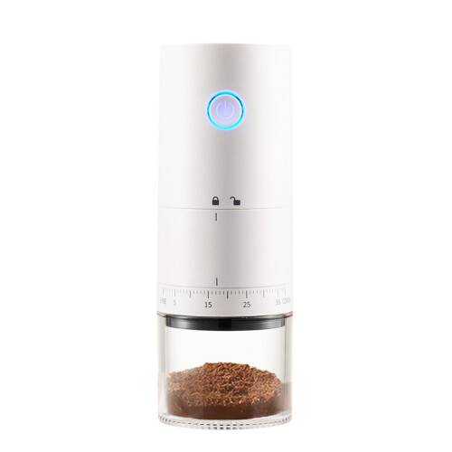 Portable USB Rechargeable Ceramic Burr Coffee Grinder 120ml White