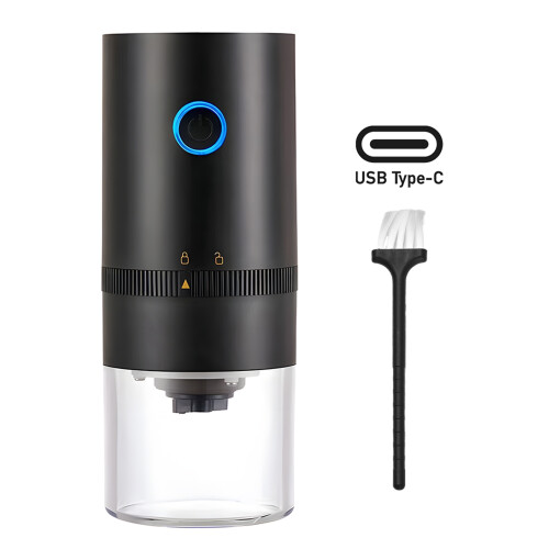 Portable USB Rechargeable Ceramic Burr Coffee Grinder 120ml Black 2