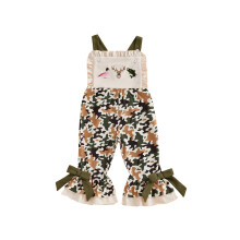 (18-24 Months, Army Green) Girls Jumpsuit Sleeveless Elastic Waistband Camouflage Print Romper Toddler Bell Bottoms