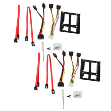 2 Set 2.5 inch SSD to 3.5 inch Internal Hard Disk Drive Bracket ( Data Cables and Power Cables Included)