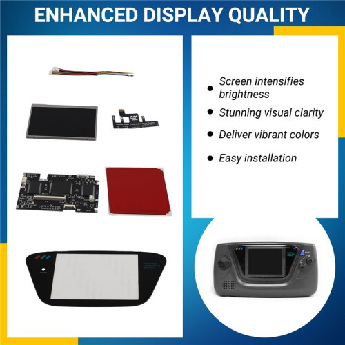 V4 IPS OGS LCD Screen Kits for  Game Gear Full Screen V4.0 Display LCD Highlight Brightness for  GG Black 2