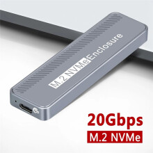 M.2 NVMe SSD-Gehäuse, Festplattenbox, 20 Gbit/S, Festplattengehäuse, Typ C, USB 3.2 GEN2x2, Unterstützt UASP TRIM für  Windows