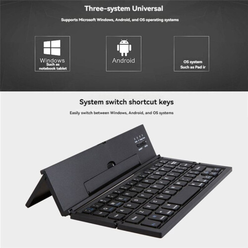 Folding  Keyboard Portable Travel Foldable Keyboard  Wireless BT Keyboard for Mobile Phone Tablet Computer