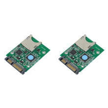 2X SDHC Secure Digital MMC Memory Card to 7+15P Serial ATA Converter Adapter No Driver Required