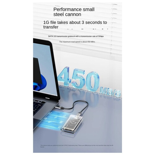 ORICO Transparent External Adapter MSATA SSD Enclosure Case to USB 5Gbps 2