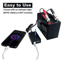 4X CC Portable avec Clip de Batterie, Chargeur USB 12 V/24 V à 5 V 4 , Adaptateur Multiport, Autres TéLéPhones Intelligents et Tablettes