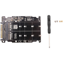 2X,2 in 1 M.2 NVMe  U2PCB M.2 NVME SSD Key M Key B SSD to U.2 SFF-8639 Adapter PCIe M2 Converter Desktop Computer