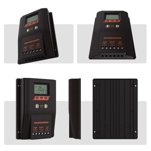 MPPT/PWM Solar Charger Controller 80A Solar Panel Regulator LCD Display Various Load Control Modes