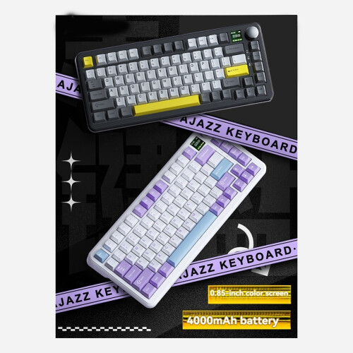 AJAZZ Teclado Mecânico Sem Fio AK820 MAX Teclado para Jogos com Teclas Completas e Tela Colorida TFT de 0,85 Polegadas B 2