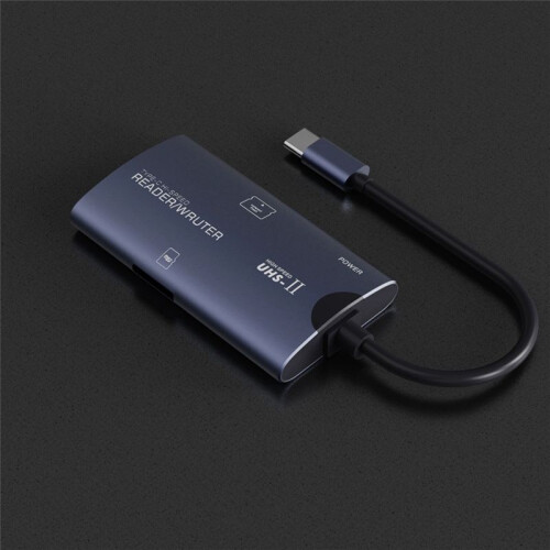 High-Speed Multi-Function CF Card Reader TF Aluminum Alloy Computer Mobile Phone Two-in-One Card Reader Type-C (TF+CF) 2