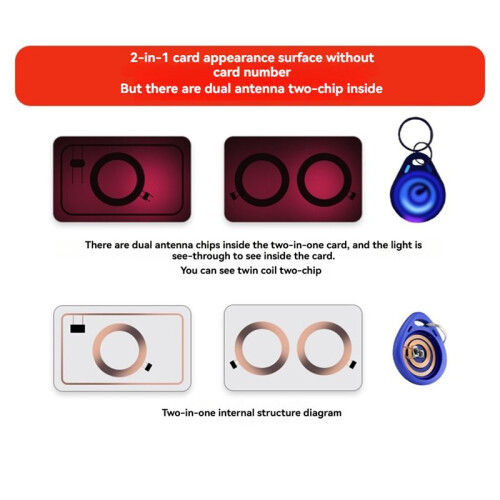 125Khz RFID Card Reader+6 Keyfobs Kit Copier Writer Duplicator Programmer ID Card Copy EM4305 T5577 Each Writable Tags 2