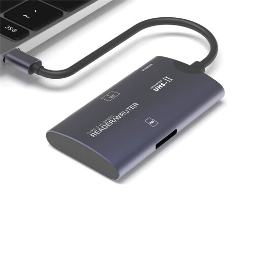 High-Speed Multi-Function CF Card Reader TF Aluminum Alloy Computer Mobile Phone Two-in-One Card Reader Type-C (TF+CF)