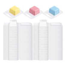 200 Stuks Wax Melt Mallen Clear 1 Oz Vierkante Kaars Mallen voor DIY Chocolade Wax Melt Wickless Kaarsen Zeep Maken