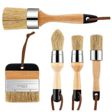 Chalk and Wax Paint Brush Round Wax Brushes for Waxing Furniture, Chalk Paint Brush for DIY Painting and Waxing Tool