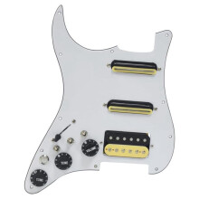 Blanc Humbucker - Guitare éLectrique 3 Plis, Pickguard pour Gaucher, avec Câblage Simple, Chargé, Interrupteur PréCâblé