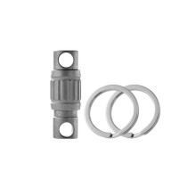 Titaniumlegering Nyckelring High-End FjäDerlåS Bil  Universal Roterande Ring SpäNne-Vertikal Grain [Stone Wash]