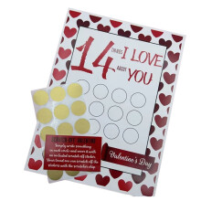 14 Things Love Things Valentine Day Scratch-Off Print Romantic Greeting Love Scratching Card for Husband Wife Lovers,B