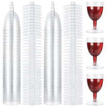 Plastic Wine Glasses, Red Wine Glasses, Clear Plastic Wine Cups, Reusable Stemmed Party Wine Cups for Garden Parties