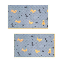 2 Pcs Guinea Pig Cage Liners Absorbent Reusable Washable Guinea Pig Pee Pads Waterproof Hamster Bedding Puppy Grey