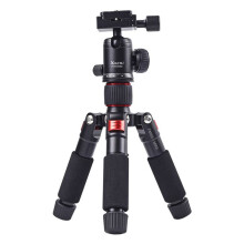 XILETU Desktop Tripod Portable SLR Camera Tripod Mobile Phone Straight Broadcast Photo Stand-Black & Red
