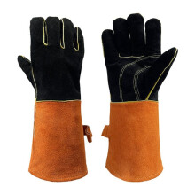 Schweißhandschuhe, Verdickte Grillschweißhandschuhe Aus Leder, Verschleißfeste Arbeitsschutzhandschuhe für Baustellen