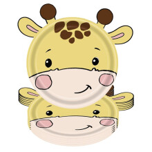 Jungle Animal Theme Paper Plate Animal Disposable Plates Cutlery Set for Wild Animal Theme Baby Baptism Fawn