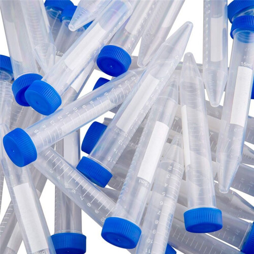 Conical Centrifuge Tubes 15ML, 100 Pcs Sterile Plastic Test Tubes with Screw Caps, Polypropylene Container 1