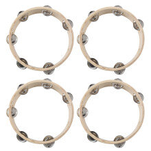 4X Tambourin A 6 Paires Cymbalettes 8 pouce En Bois Peau de Mouton Acier Inox