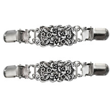 2X Retro Cardigan Clip Sweater Clip Women Filigree Cinch for Back of Dresses Shawl Clip