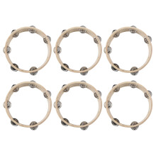 6pcs 8 inch Musical Tambourine Tamborine Drum Round Percussion Gift for KTV Party