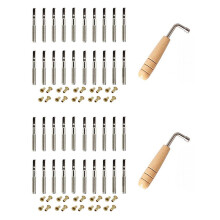 40 Piezas Clavos Clavija de AfinaciónY 40 Piezas Remaches, con Llave de AfinaciónEn Forma de L, para Arpa de Lira