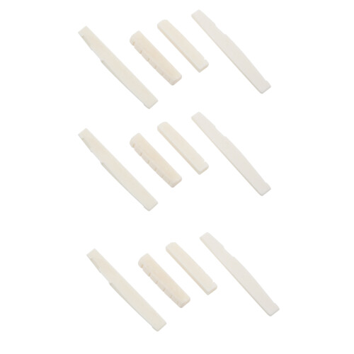 6 Set di 12 Pezzi 6 Corde per Chitarra Acustica Bone Bridge Sella E Dado Realizzato in Real Bone