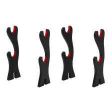 2X 2 Tier Katana Samurai Sword Holder Black Bracket Hanger Red Cotton Display Stand