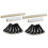 2X 6 String Acoustic Guitar Bone Bridge Saddle and Nut and 12Pcs Ebony Guitar Bridge Pins White+Black 1