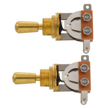 2X Gold E-Gitarre 3-Wege-Kippschalter Pickup Wahlschalter mit Messing Tip Knob