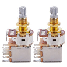 2X Potenziometro di Spinta / Trazione Conica Audio A Cuneo Corto con Pozzetto per Chitarra