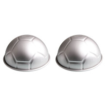 2 PCS 3D Half Round Shaped Football Cake Mold 8 Inch Thickening Aluminum Alloy Mould Birthday Baking Pan