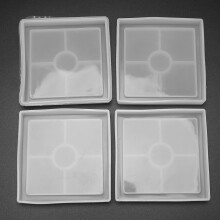 Silicone Coaster Molds Silicone Resin Mold, Clear Epoxy Molds for Casting with Resin, Concrete(8 Pack Square Molds)