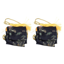 2X 135cm Dragon Y Phoenix Katana Samurai Sword Bag Tissu Negro
