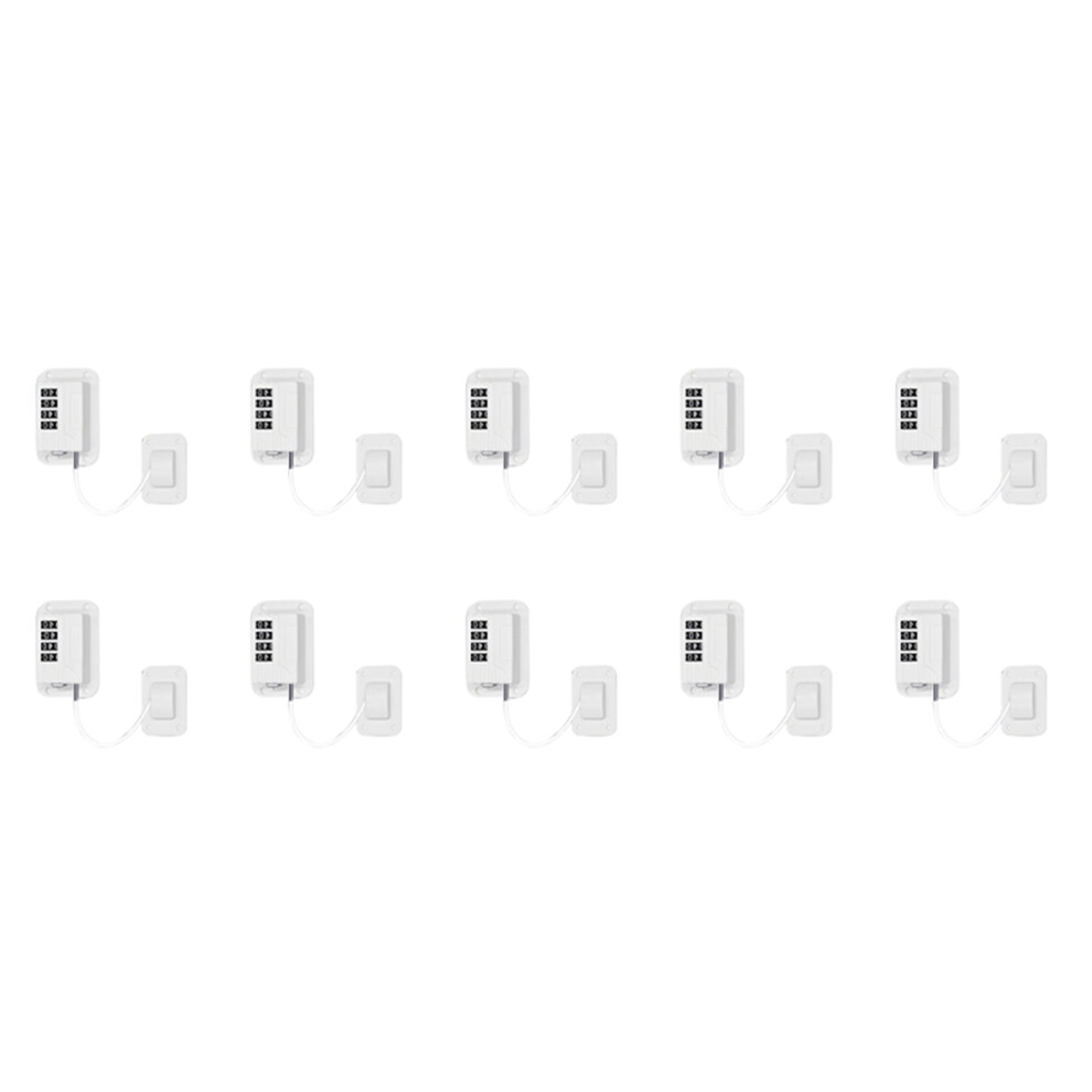 10X Password Window Lock Child Safety Lock Baby Protection Children Fridge Lock Door Cabinet Limiter Locks- White